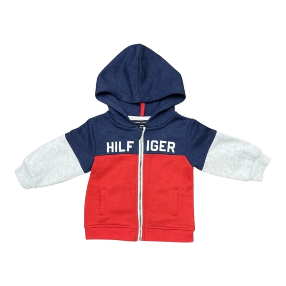 Tommy Hilfiger Zip Up Hooded sweater Size 6/9 Months NWT - Picture 1 of 6